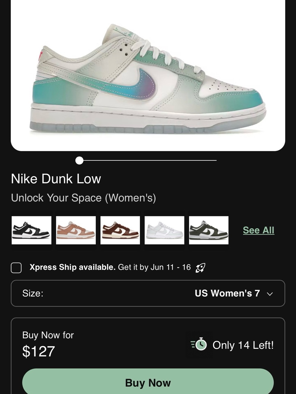 Nike Dunk Low — Unlock your Space SZ 7
